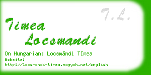 timea locsmandi business card